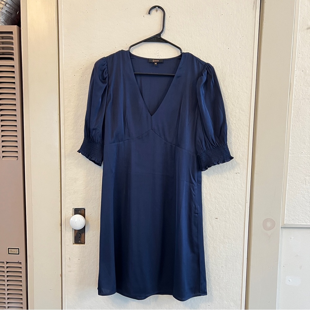 Quince Washable Silk Puff Sleeve Mini Dress XS